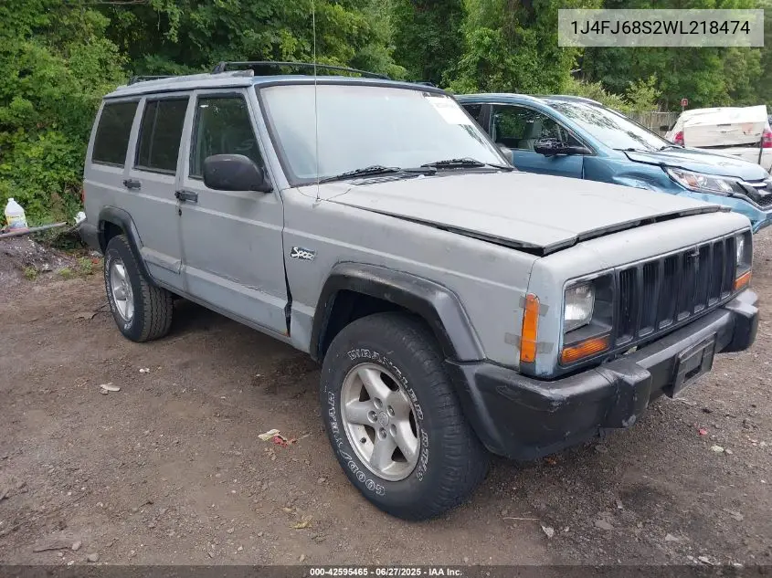 1998 Jeep Cherokee Classic/Sport VIN: 1J4FJ68S2WL218474 Lot: 42595465
