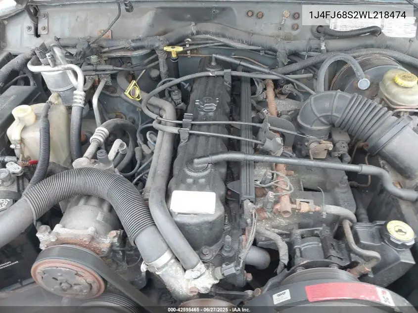 1998 Jeep Cherokee Classic/Sport VIN: 1J4FJ68S2WL218474 Lot: 42595465