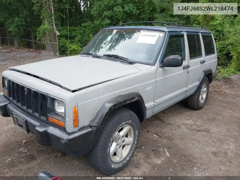 1998 Jeep Cherokee Classic/Sport VIN: 1J4FJ68S2WL218474 Lot: 42595465