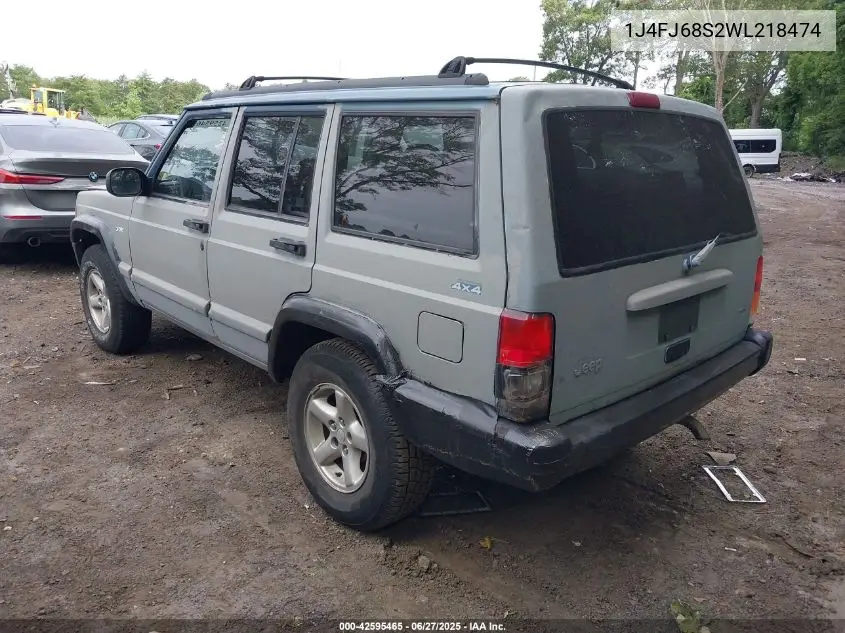 1998 Jeep Cherokee Classic/Sport VIN: 1J4FJ68S2WL218474 Lot: 42595465