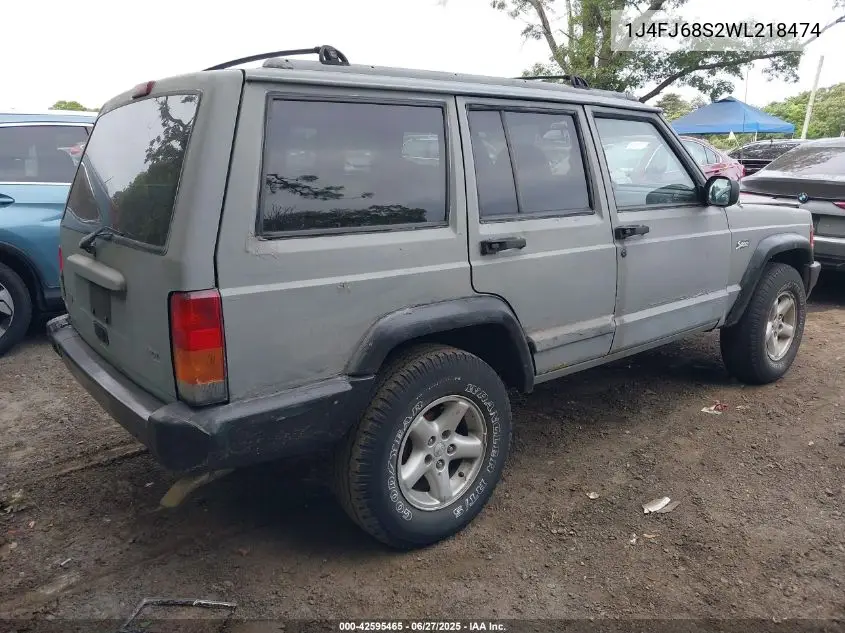 1998 Jeep Cherokee Classic/Sport VIN: 1J4FJ68S2WL218474 Lot: 42595465