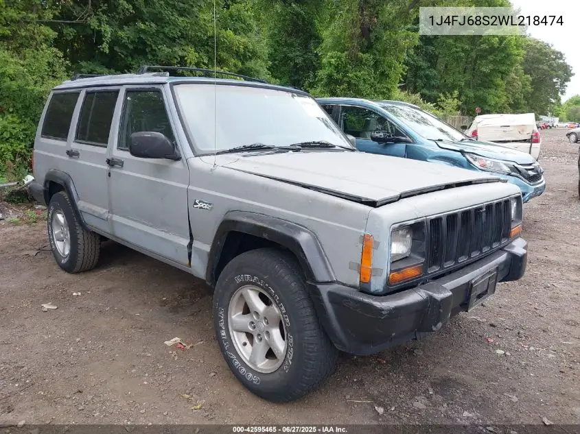 1998 Jeep Cherokee Classic/Sport VIN: 1J4FJ68S2WL218474 Lot: 42595465