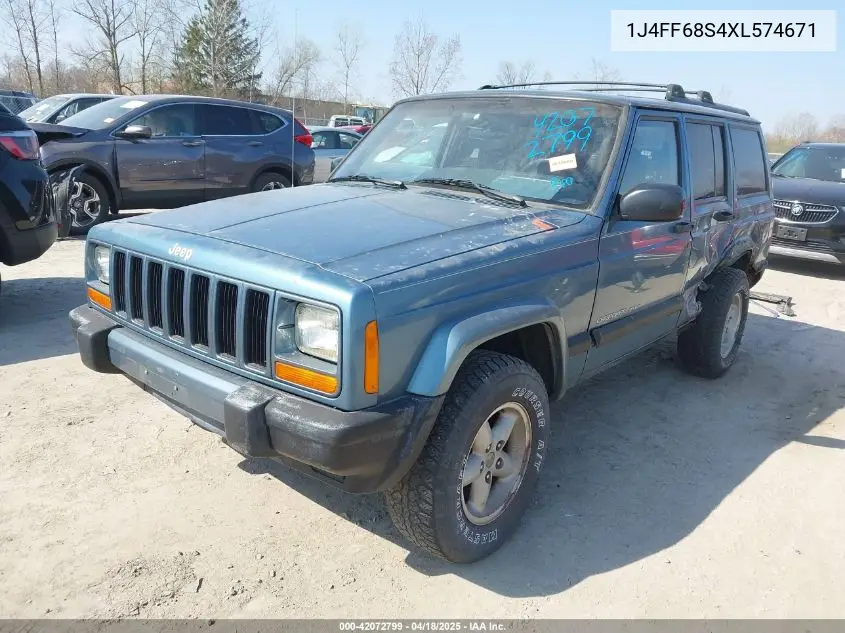 1999 Jeep Cherokee Classic/Sport VIN: 1J4FF68S4XL574671 Lot: 42072799
