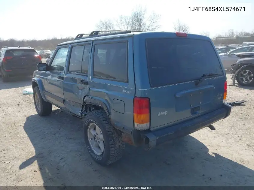 1999 Jeep Cherokee Classic/Sport VIN: 1J4FF68S4XL574671 Lot: 42072799