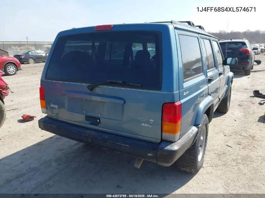 1999 Jeep Cherokee Classic/Sport VIN: 1J4FF68S4XL574671 Lot: 42072799