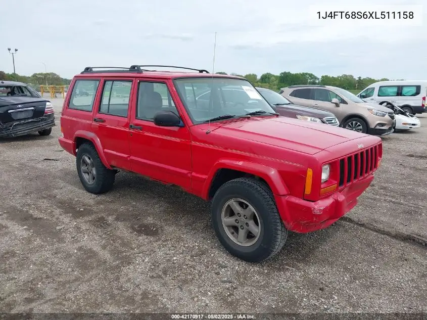1999 Jeep Cherokee Classic/Sport VIN: 1J4FT68S6XL511158 Lot: 42170917