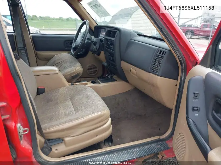 1999 Jeep Cherokee Classic/Sport VIN: 1J4FT68S6XL511158 Lot: 42170917