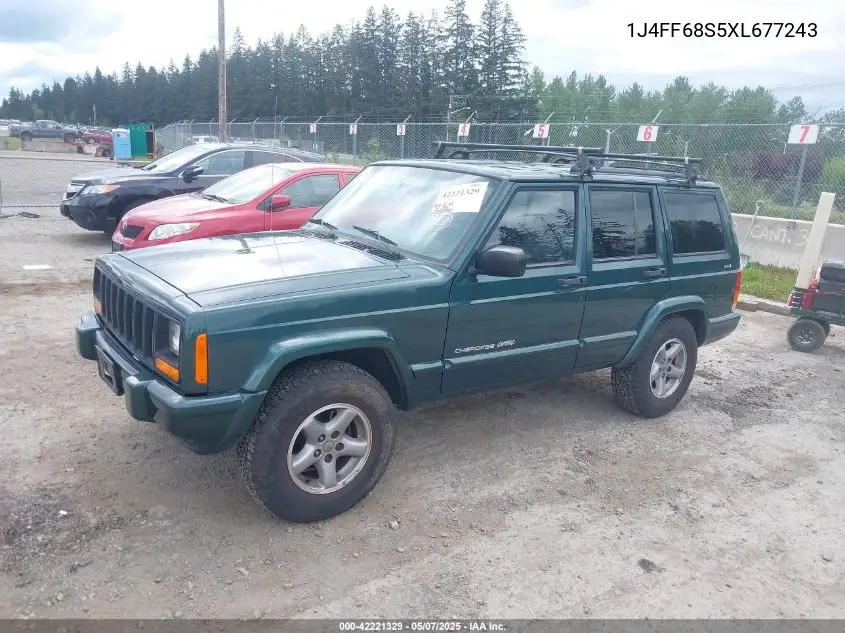 1999 Jeep Cherokee Classic/Sport VIN: 1J4FF68S5XL677243 Lot: 42221329
