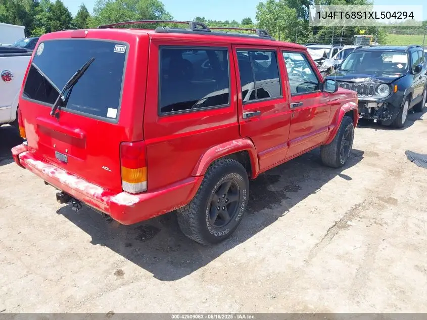 1999 Jeep Cherokee Classic/Sport VIN: 1J4FT68S1XL504294 Lot: 42509063