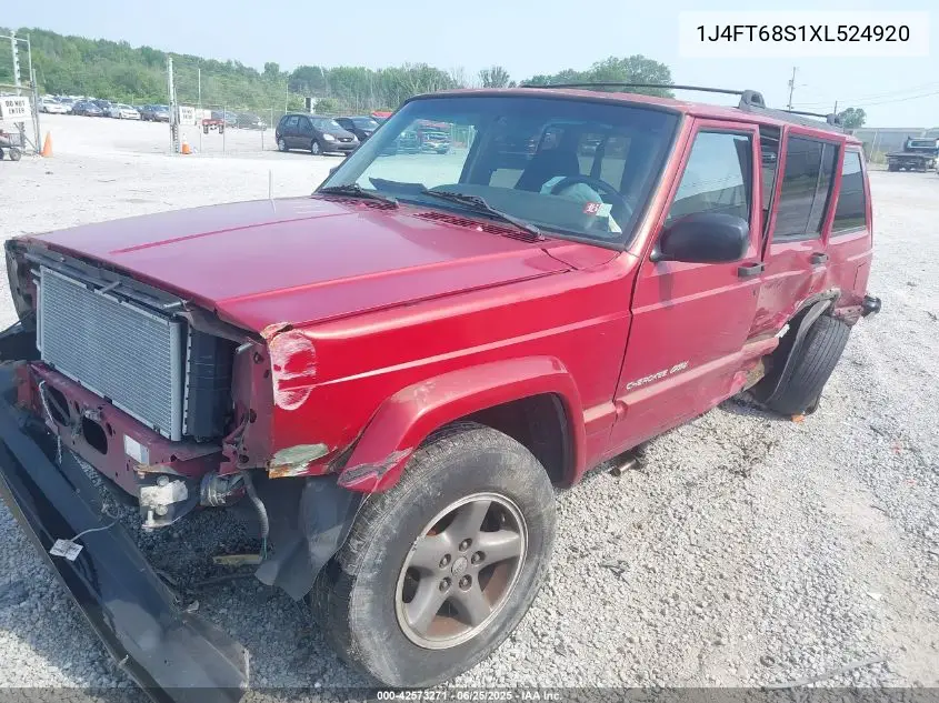 1999 Jeep Cherokee Classic/Sport VIN: 1J4FT68S1XL524920 Lot: 42573271