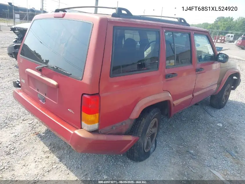 1999 Jeep Cherokee Classic/Sport VIN: 1J4FT68S1XL524920 Lot: 42573271