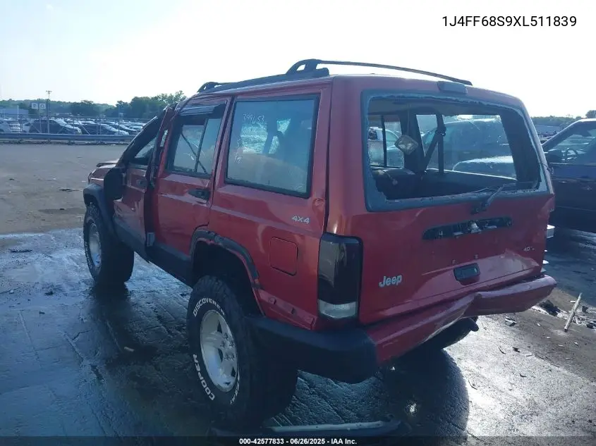 1999 Jeep Cherokee Classic/Sport VIN: 1J4FF68S9XL511839 Lot: 42577833