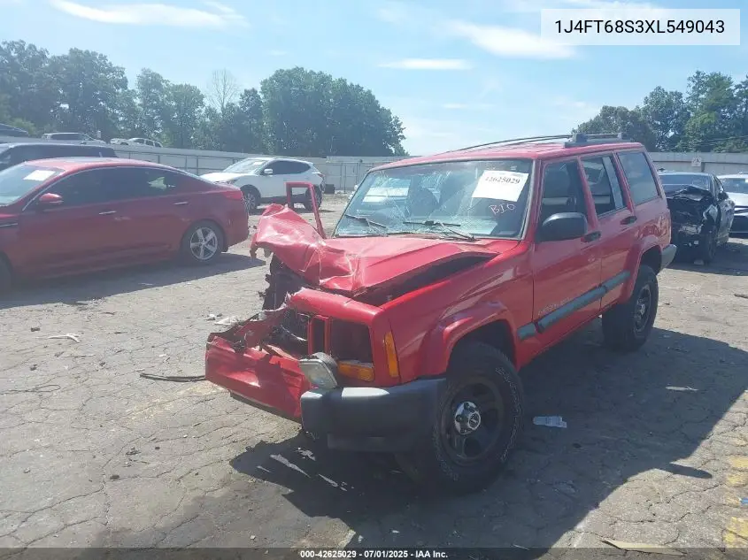 1999 Jeep Cherokee Classic/Sport VIN: 1J4FT68S3XL549043 Lot: 42625029