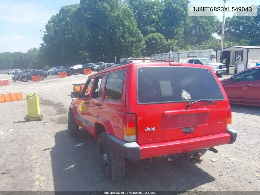 1999 Jeep Cherokee Classic/Sport VIN: 1J4FT68S3XL549043 Lot: 42625029