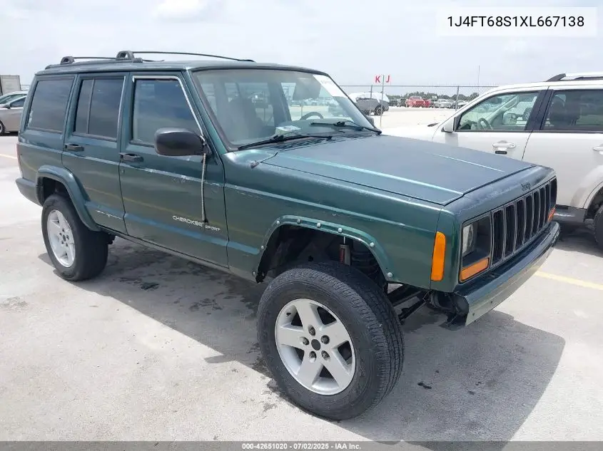 1999 Jeep Cherokee Classic/Sport VIN: 1J4FT68S1XL667138 Lot: 42651020