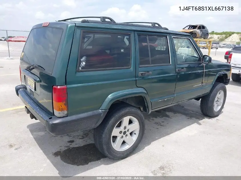 1999 Jeep Cherokee Classic/Sport VIN: 1J4FT68S1XL667138 Lot: 42651020