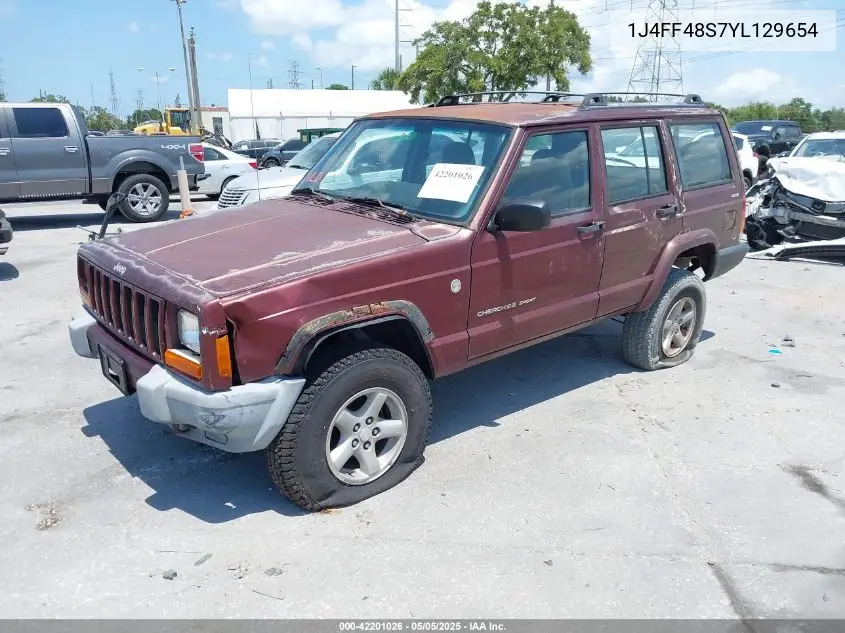 2000 Jeep Cherokee Sport VIN: 1J4FF48S7YL129654 Lot: 42201026