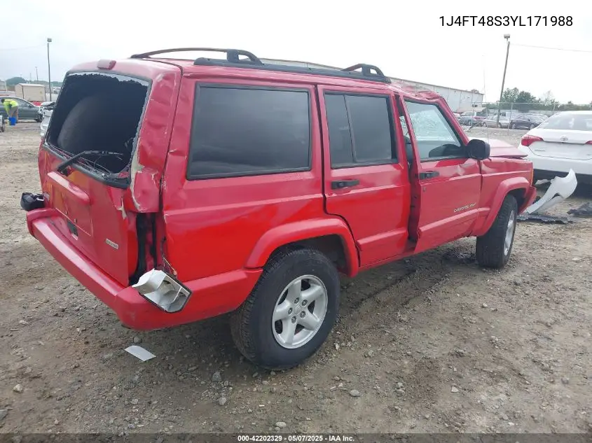 2000 Jeep Cherokee Sport VIN: 1J4FT48S3YL171988 Lot: 42202329