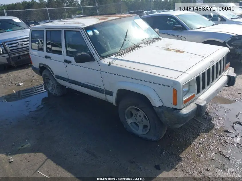 2000 Jeep Cherokee Sport VIN: 1J4FT48SXYL106040 Lot: 42210224