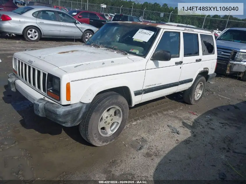 2000 Jeep Cherokee Sport VIN: 1J4FT48SXYL106040 Lot: 42210224