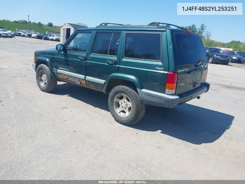 2000 Jeep Cherokee Sport VIN: 1J4FF48S2YL253251 Lot: 42243268