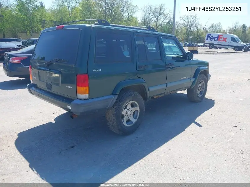 2000 Jeep Cherokee Sport VIN: 1J4FF48S2YL253251 Lot: 42243268