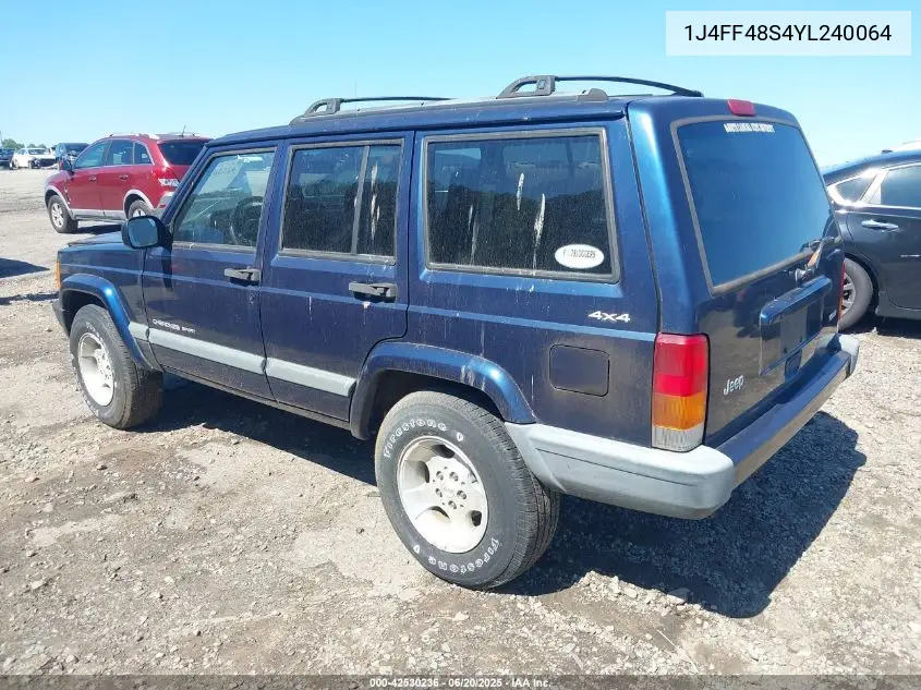 2000 Jeep Cherokee Sport VIN: 1J4FF48S4YL240064 Lot: 42530236