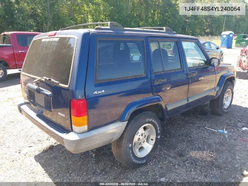 2000 Jeep Cherokee Sport VIN: 1J4FF48S4YL240064 Lot: 42530236