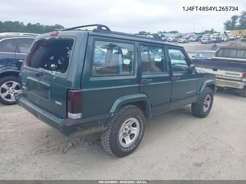 2000 Jeep Cherokee Sport VIN: 1J4FT48S4YL265734 Lot: 42556994