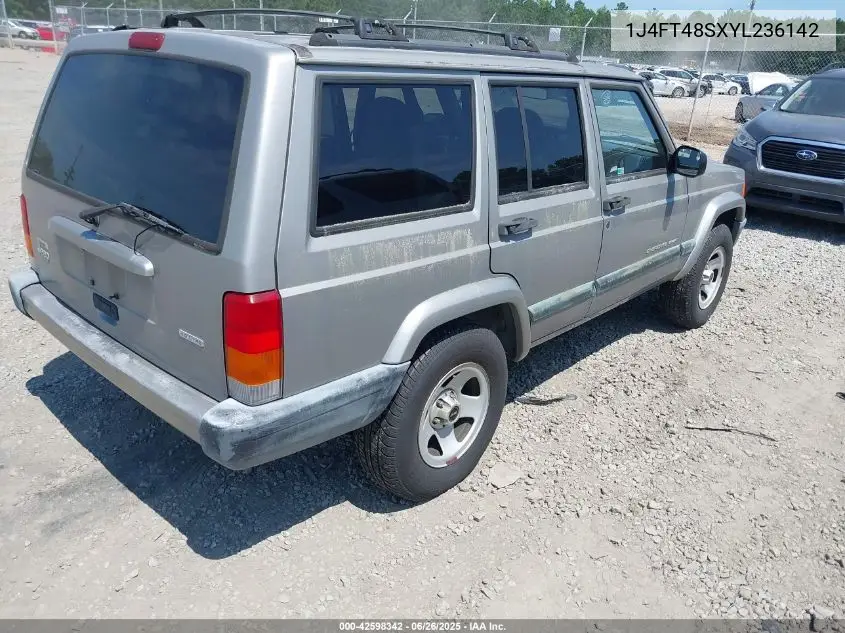 2000 Jeep Cherokee Sport VIN: 1J4FT48SXYL236142 Lot: 42598342