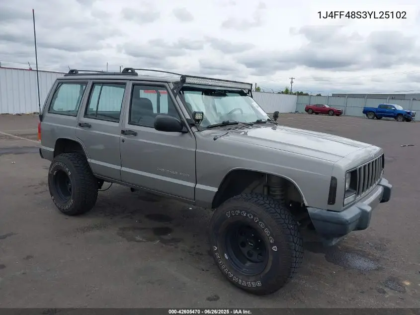 2000 Jeep Cherokee Sport VIN: 1J4FF48S3YL25102 Lot: 42605470