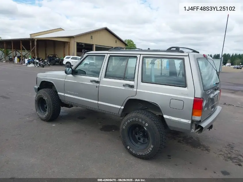 2000 Jeep Cherokee Sport VIN: 1J4FF48S3YL25102 Lot: 42605470
