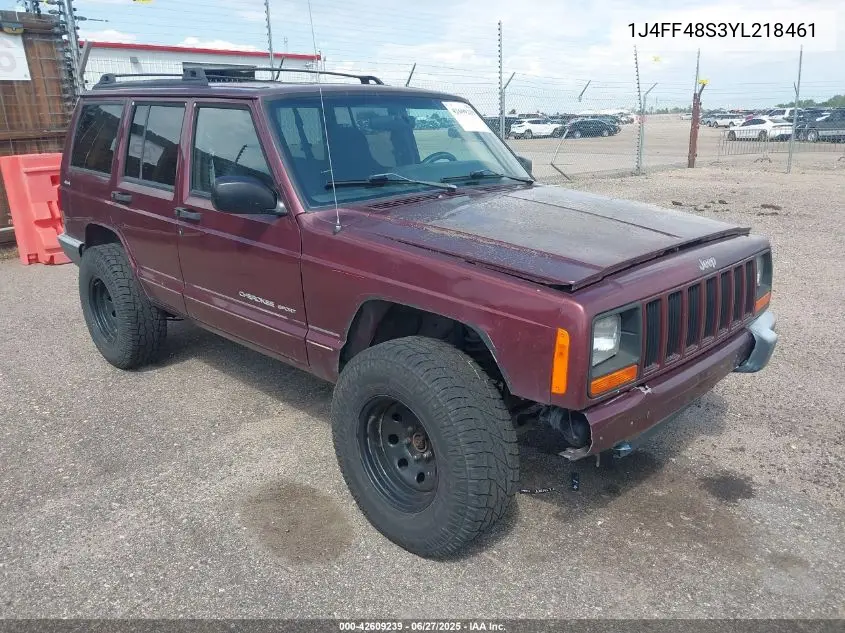 2000 Jeep Cherokee Sport VIN: 1J4FF48S3YL218461 Lot: 42609239