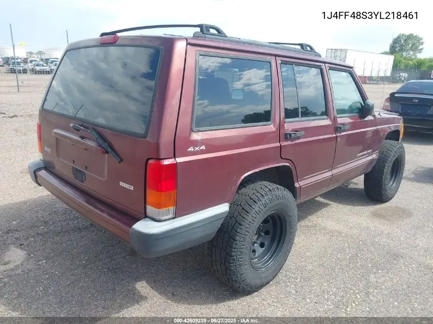 2000 Jeep Cherokee Sport VIN: 1J4FF48S3YL218461 Lot: 42609239