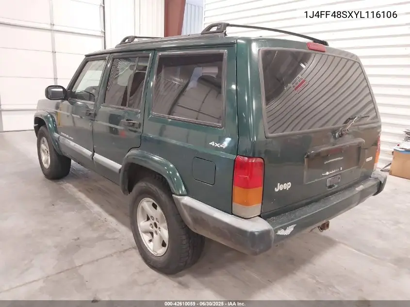 2000 Jeep Cherokee Sport VIN: 1J4FF48SXYL116106 Lot: 42610059