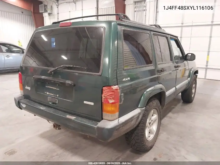 2000 Jeep Cherokee Sport VIN: 1J4FF48SXYL116106 Lot: 42610059