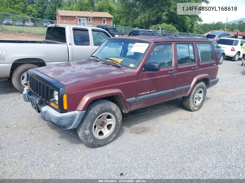 2000 Jeep Cherokee Sport VIN: 1J4FF48S0YL168618 Lot: 42616672