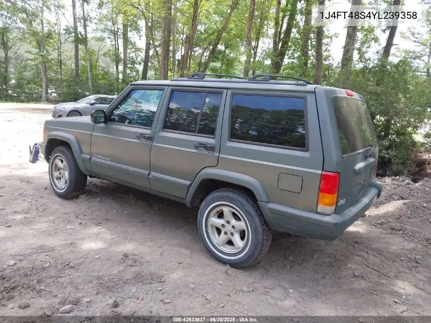 2000 Jeep Cherokee Sport VIN: 1J4FT48S4YL239358 Lot: 42633637