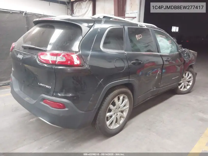 2014 Jeep Cherokee Limited VIN: 1C4PJMDB8EW277417 Lot: 42256310