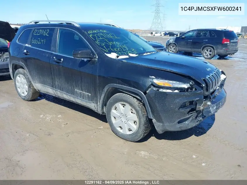 2015 Jeep Cherokee VIN: 1C4PJMCSXFW600241 Lot: 12291162