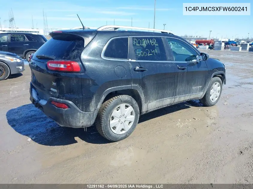 2015 Jeep Cherokee VIN: 1C4PJMCSXFW600241 Lot: 12291162
