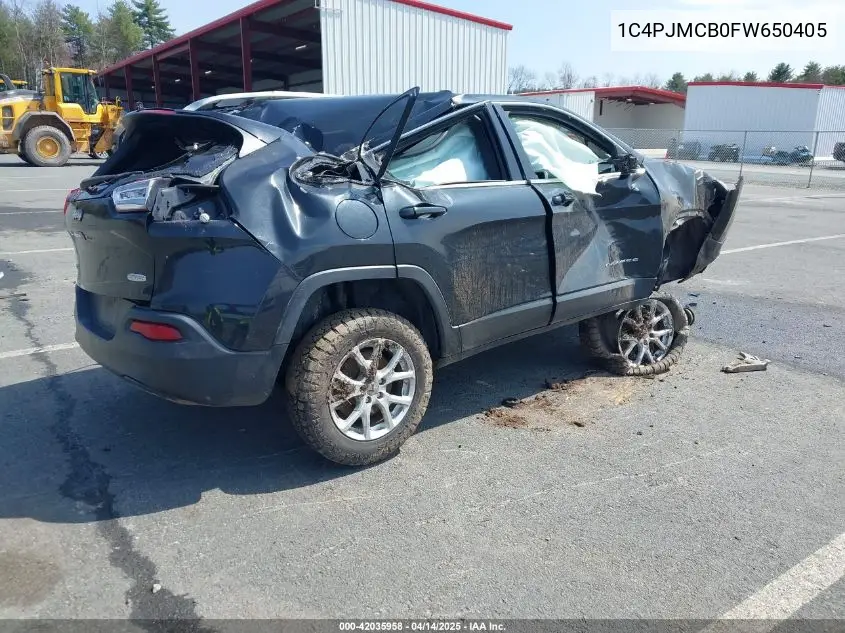 2015 Jeep Cherokee Latitude VIN: 1C4PJMCB0FW650405 Lot: 42035958