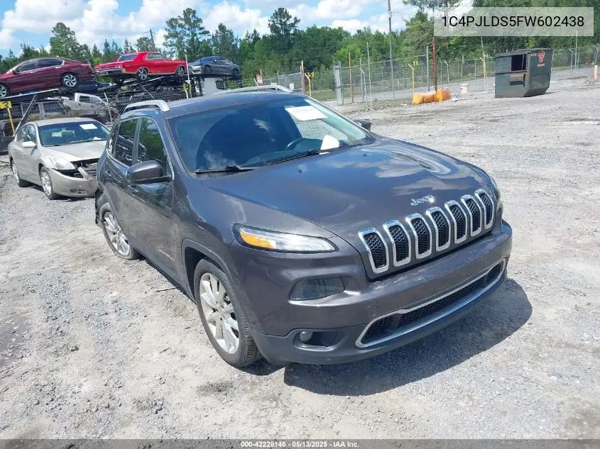 2015 Jeep Cherokee Limited VIN: 1C4PJLDS5FW602438 Lot: 42228146