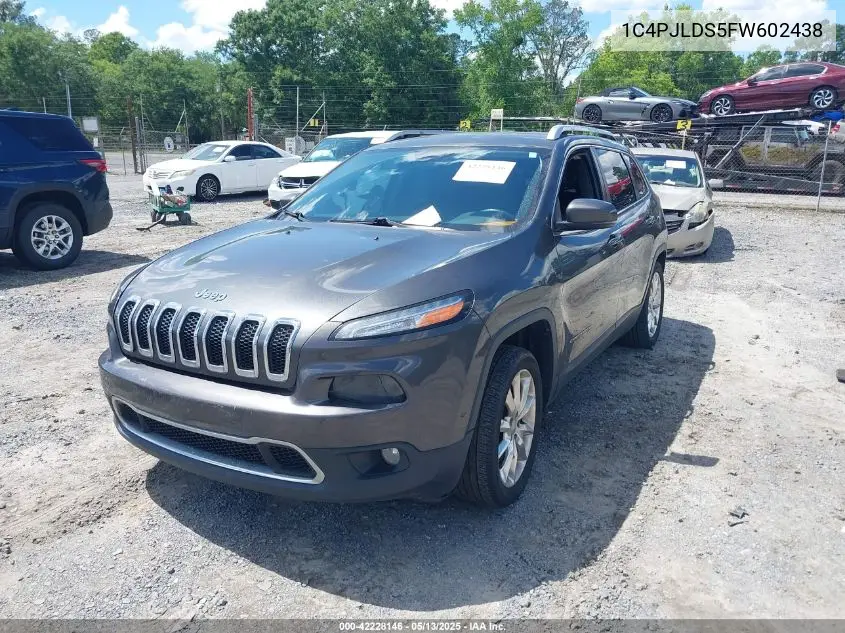 2015 Jeep Cherokee Limited VIN: 1C4PJLDS5FW602438 Lot: 42228146