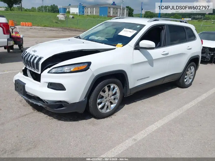 2015 Jeep Cherokee Limited VIN: 1C4PJLDS0FW602797 Lot: 42237827