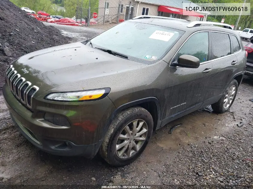 2015 Jeep Cherokee Limited VIN: 1C4PJMDS1FW609618 Lot: 42246173