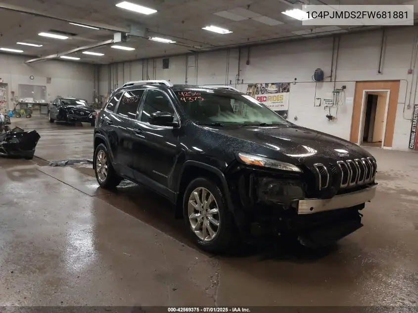 2015 Jeep Cherokee Limited VIN: 1C4PJMDS2FW681881 Lot: 42569375