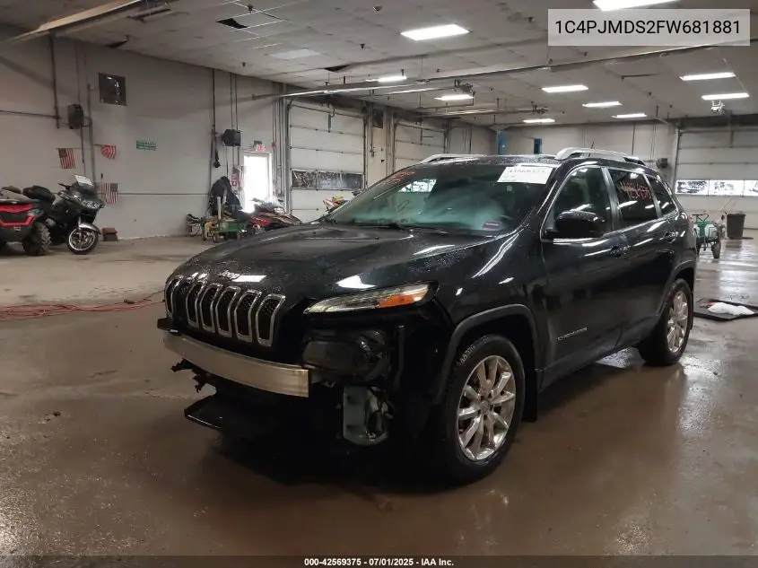2015 Jeep Cherokee Limited VIN: 1C4PJMDS2FW681881 Lot: 42569375