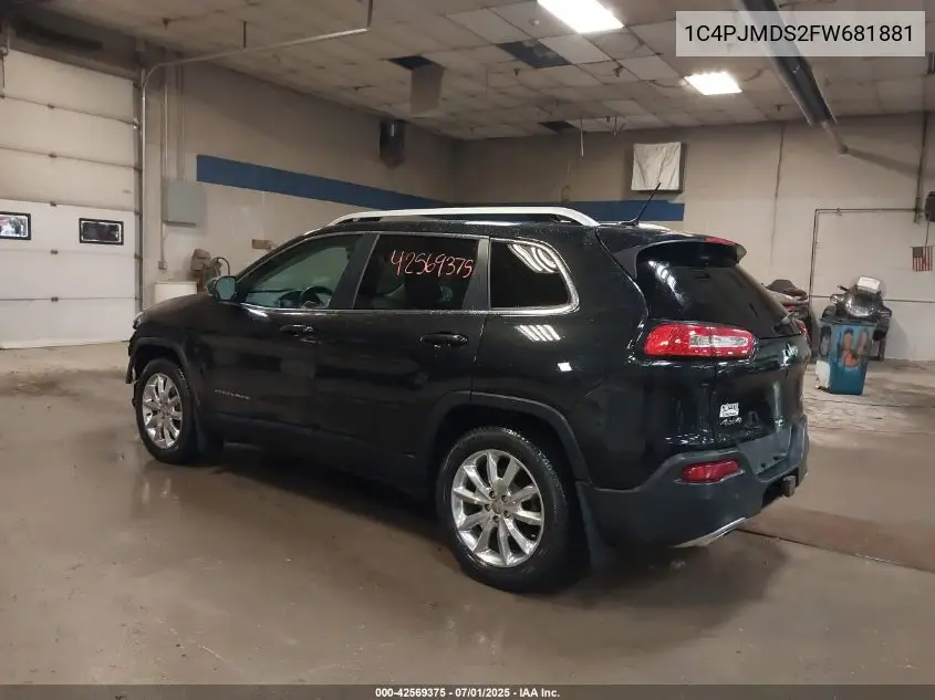2015 Jeep Cherokee Limited VIN: 1C4PJMDS2FW681881 Lot: 42569375