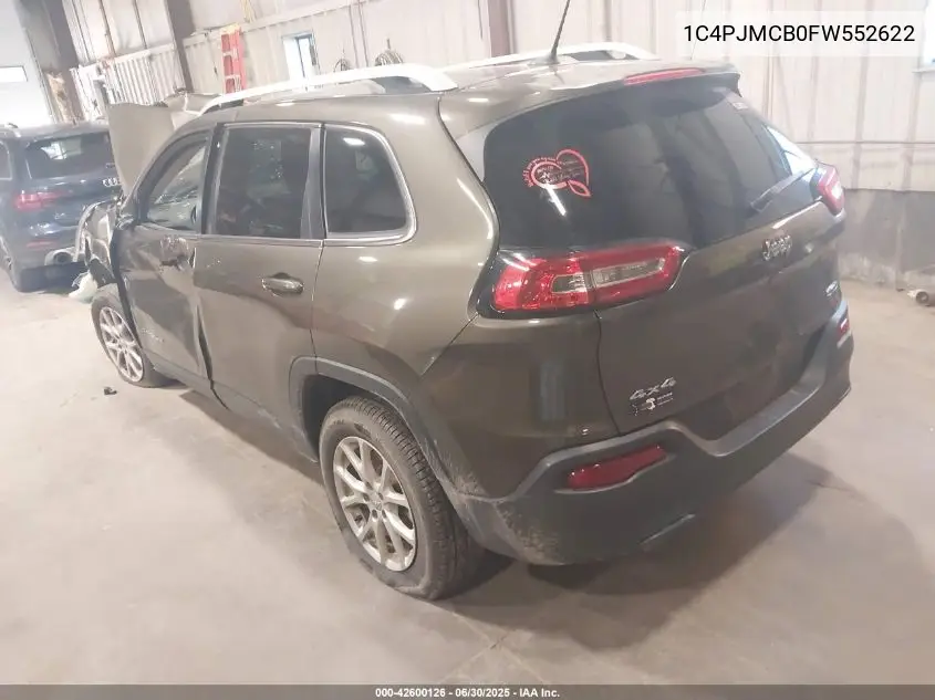 2015 Jeep Cherokee Latitude VIN: 1C4PJMCB0FW552622 Lot: 42600126